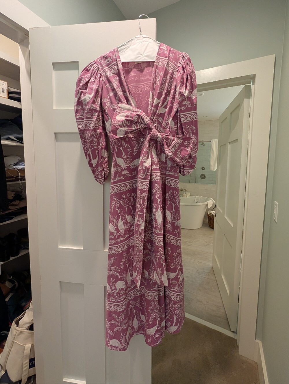 Beyond By Vera Long Sleeve Lilac Maxi Dress